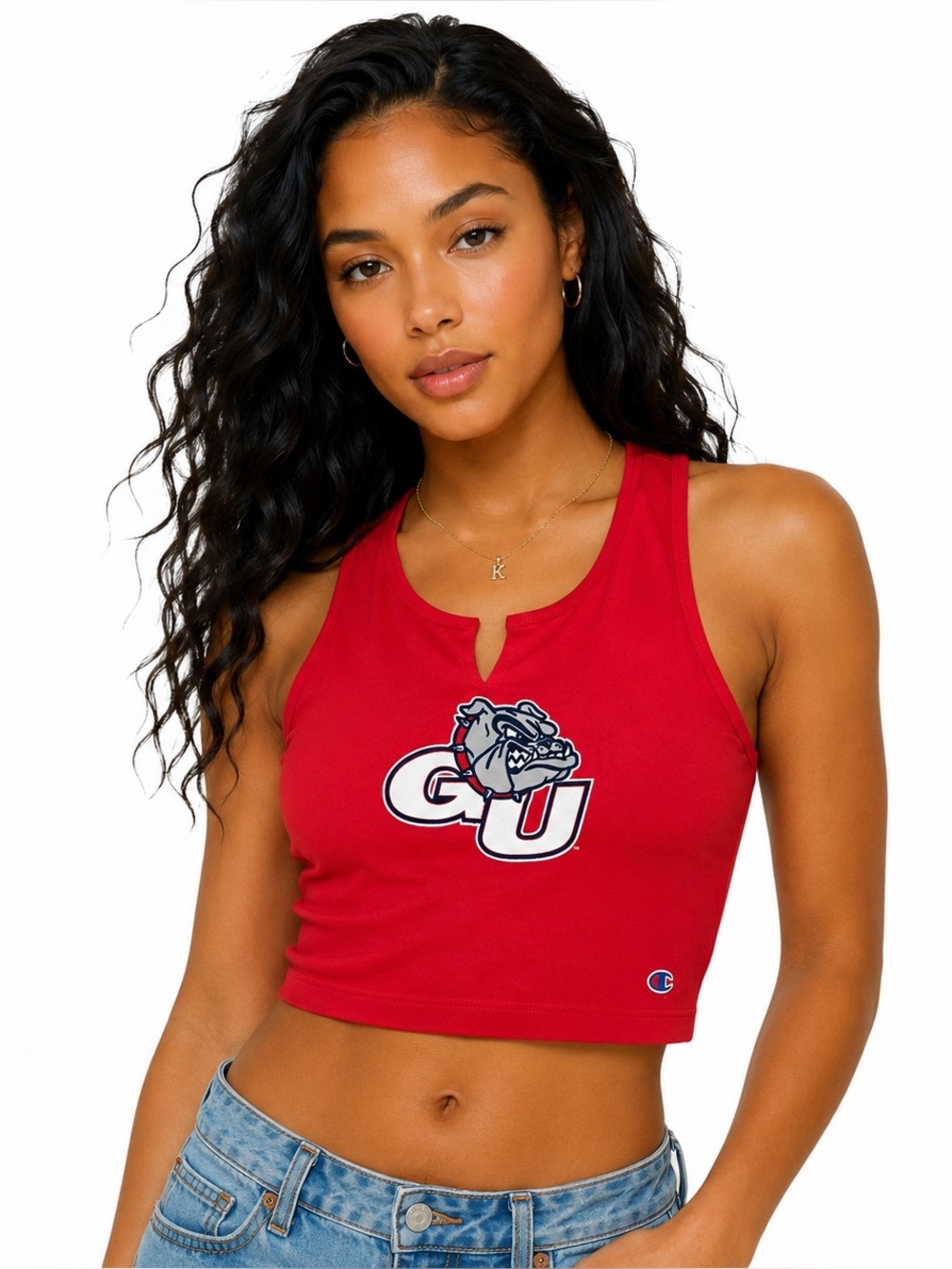 Champion Gonzaga University Bulldogs Women’s Crop Racerback Tank Top XS Red NEW